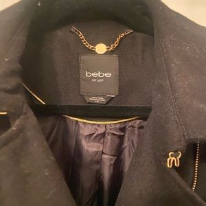 Bebe Winter jacket, wool with leather sleves